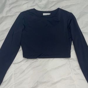 Long Sleeve Black Crop Top